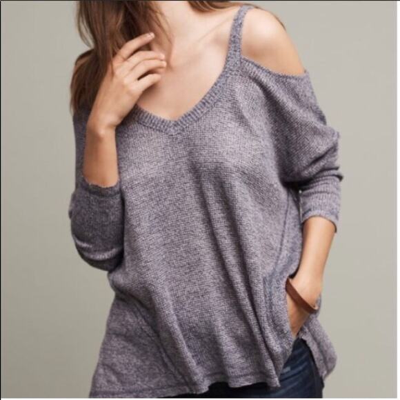 Anthropologie Deletta Millipa Cold Shoulder Top M - Picture 1 of 9
